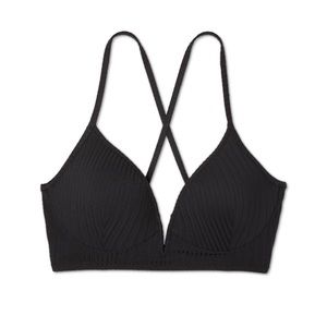 Shade & Shore Lined V-Wire Ribbed Bikini Top